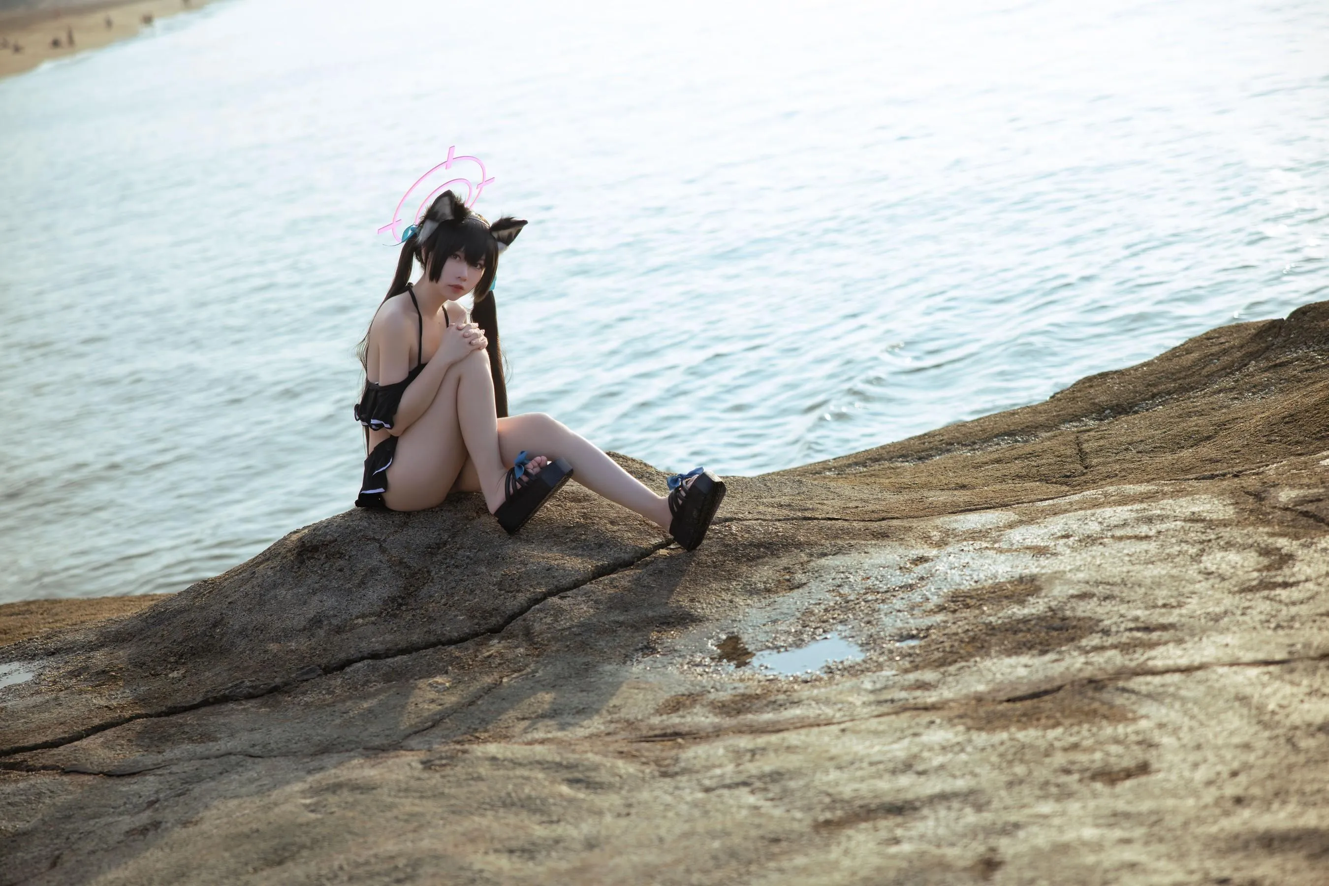 G44不会受伤 – NO.80 碧蓝档案 黑見芹香 海边泳装 [21P]插图8